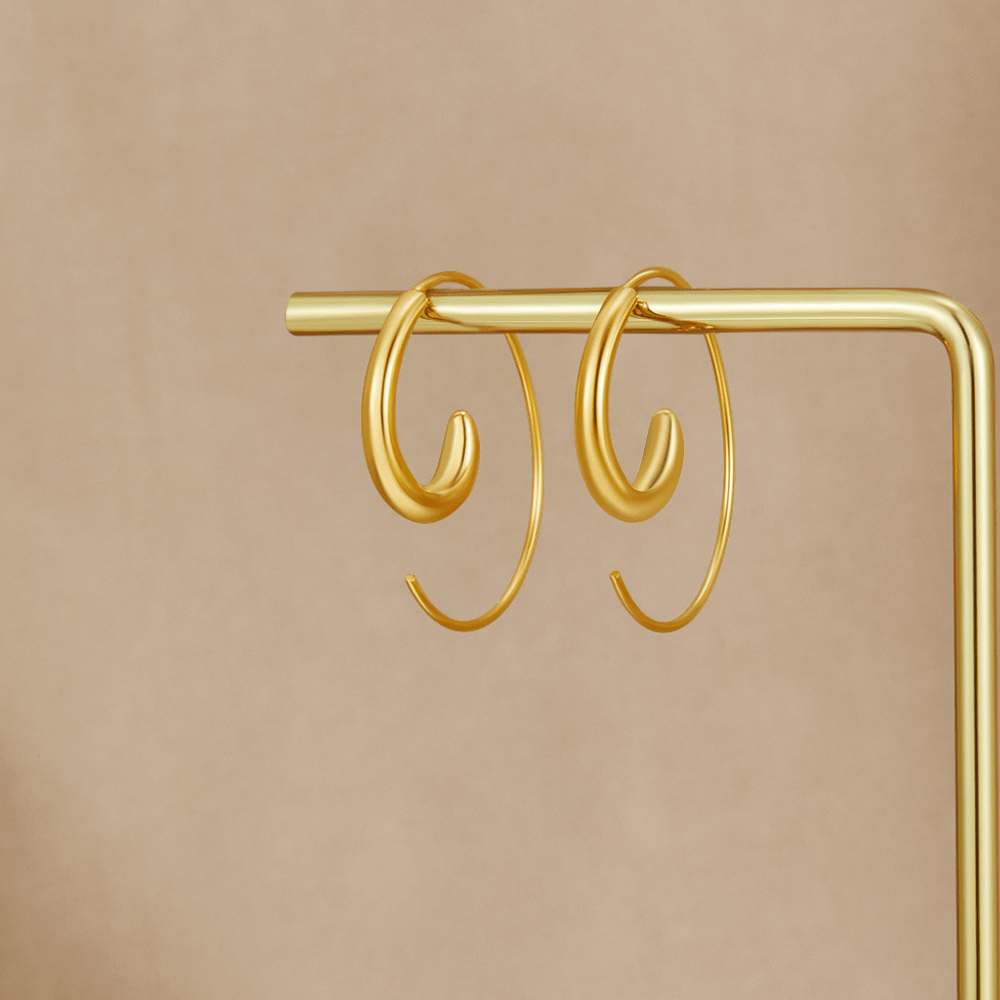 Gilded Spiral Wave Earrings – FIORENE