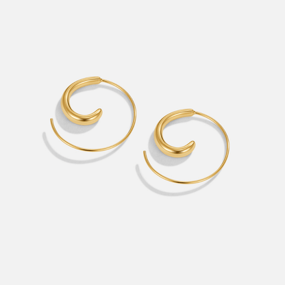 Gilded Spiral Wave Earrings – FIORENE