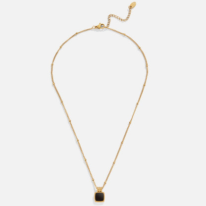 Radiant Onyx Rectangle Necklace – FIORENE