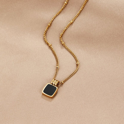 Radiant Onyx Rectangle Necklace – FIORENE