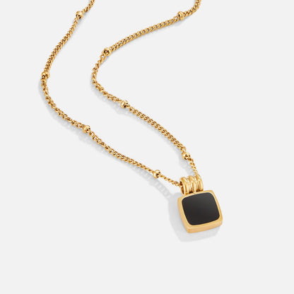 Radiant Onyx Rectangle Necklace – FIORENE