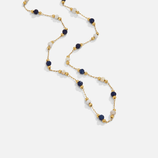 Lapis & Pearl Rosary Necklace – FIORENE