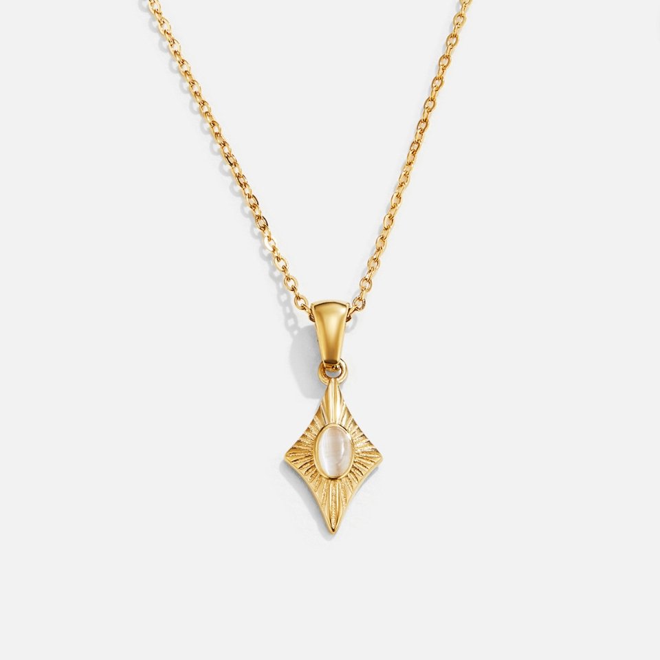Luminous Golden Celestial Diamond-Frame Necklace – FIORENE