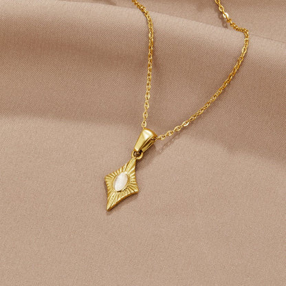 Luminous Golden Celestial Diamond-Frame Necklace – FIORENE