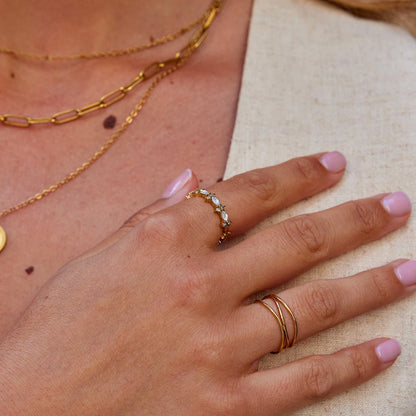 Gilded Marquise Bloom Ring – FIORENE