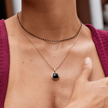 Onyx Cube Necklace – FIORENE