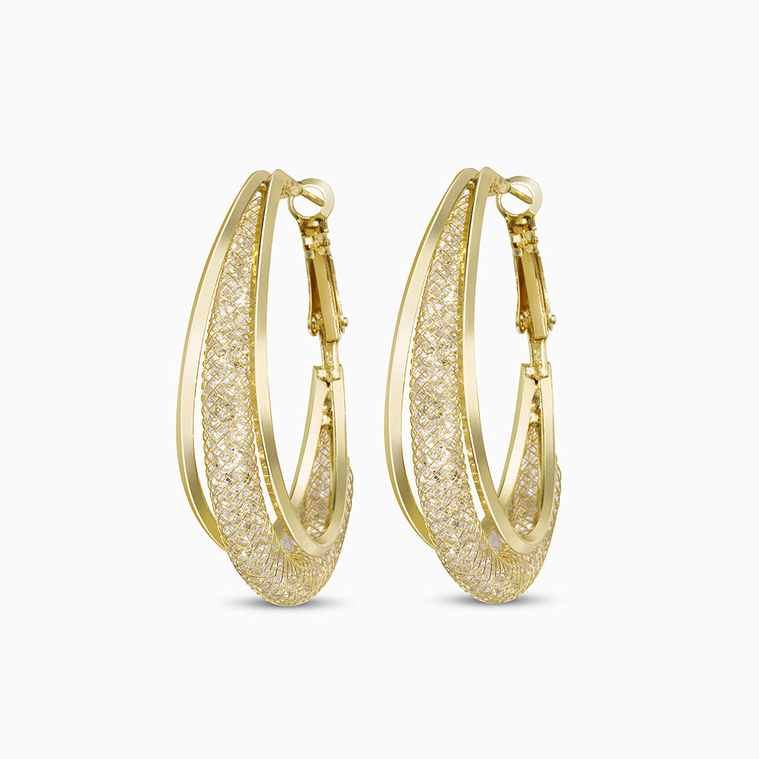 Golden Radiance Hoop Earrings - FIORENE