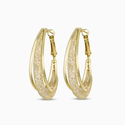 Golden Radiance Hoop Earrings - FIORENE
