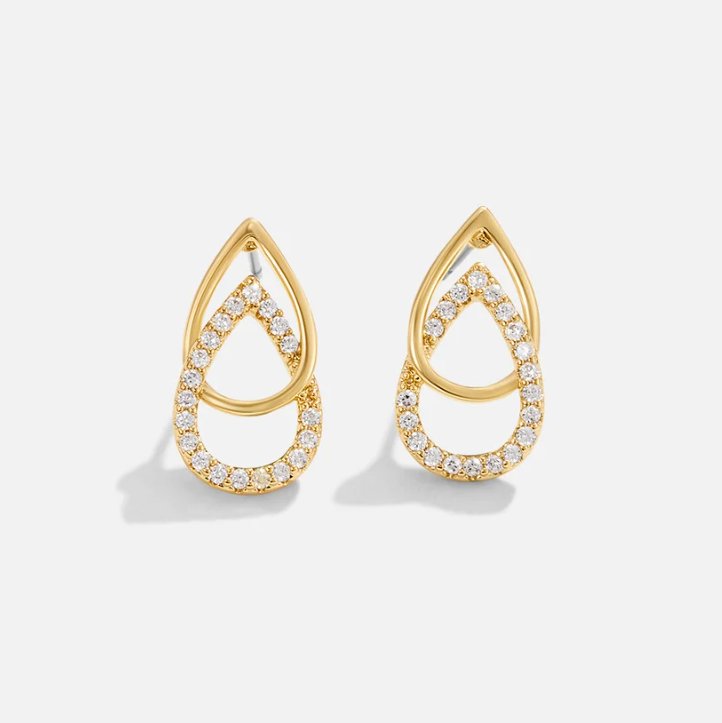 Gilded Crystal Teardrop Link Earrings – FIORENE