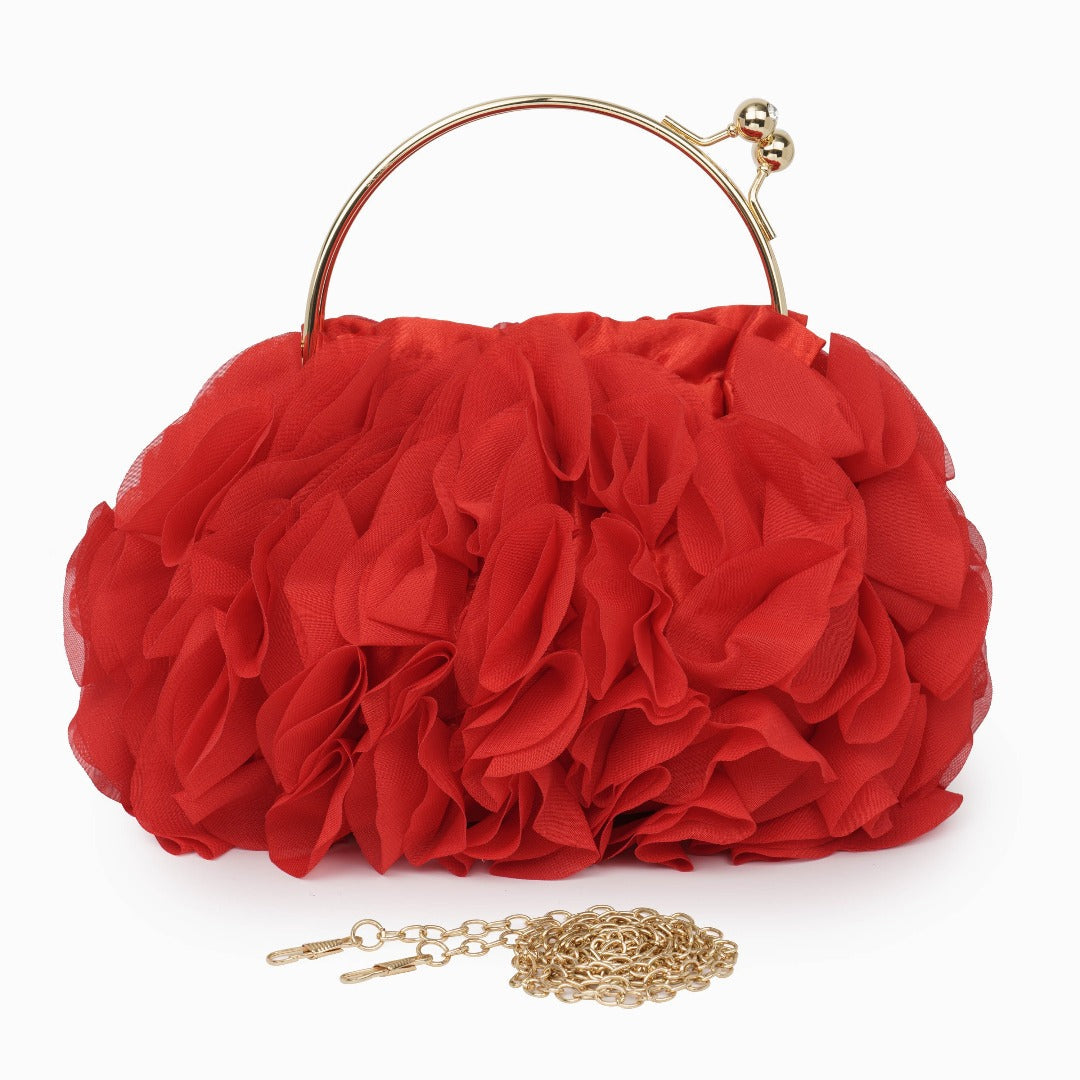Scarlet Ruffle Handbag – FIORENE