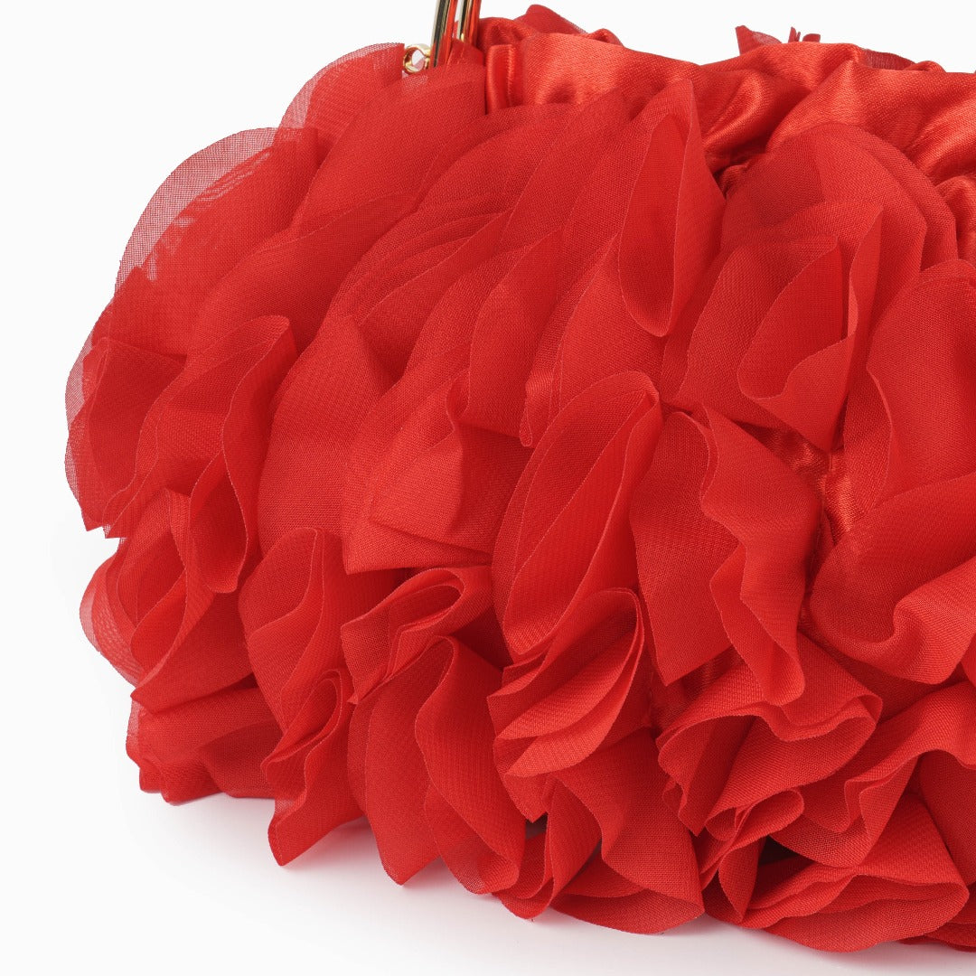 Scarlet Ruffle Handbag – FIORENE