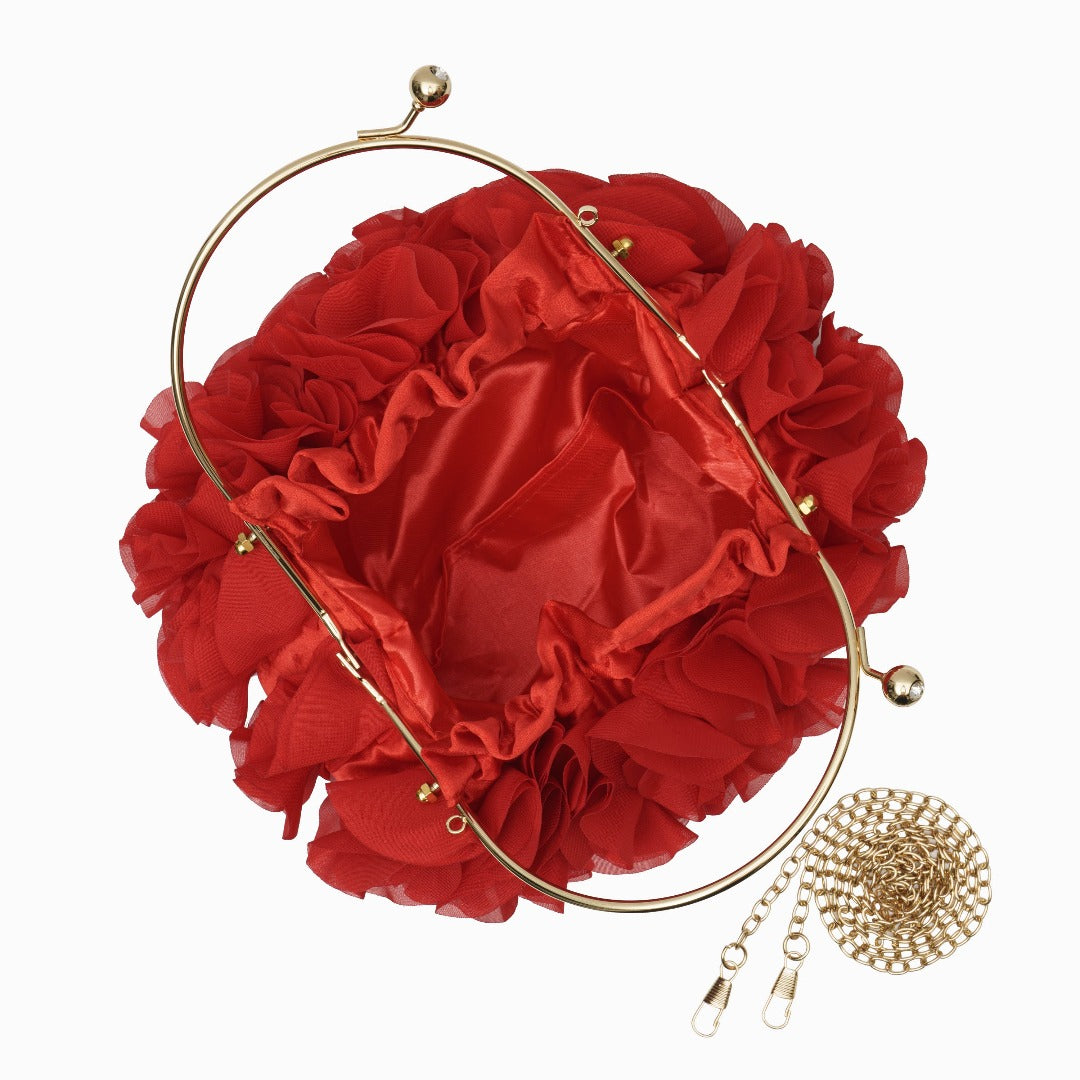 Scarlet Ruffle Handbag – FIORENE