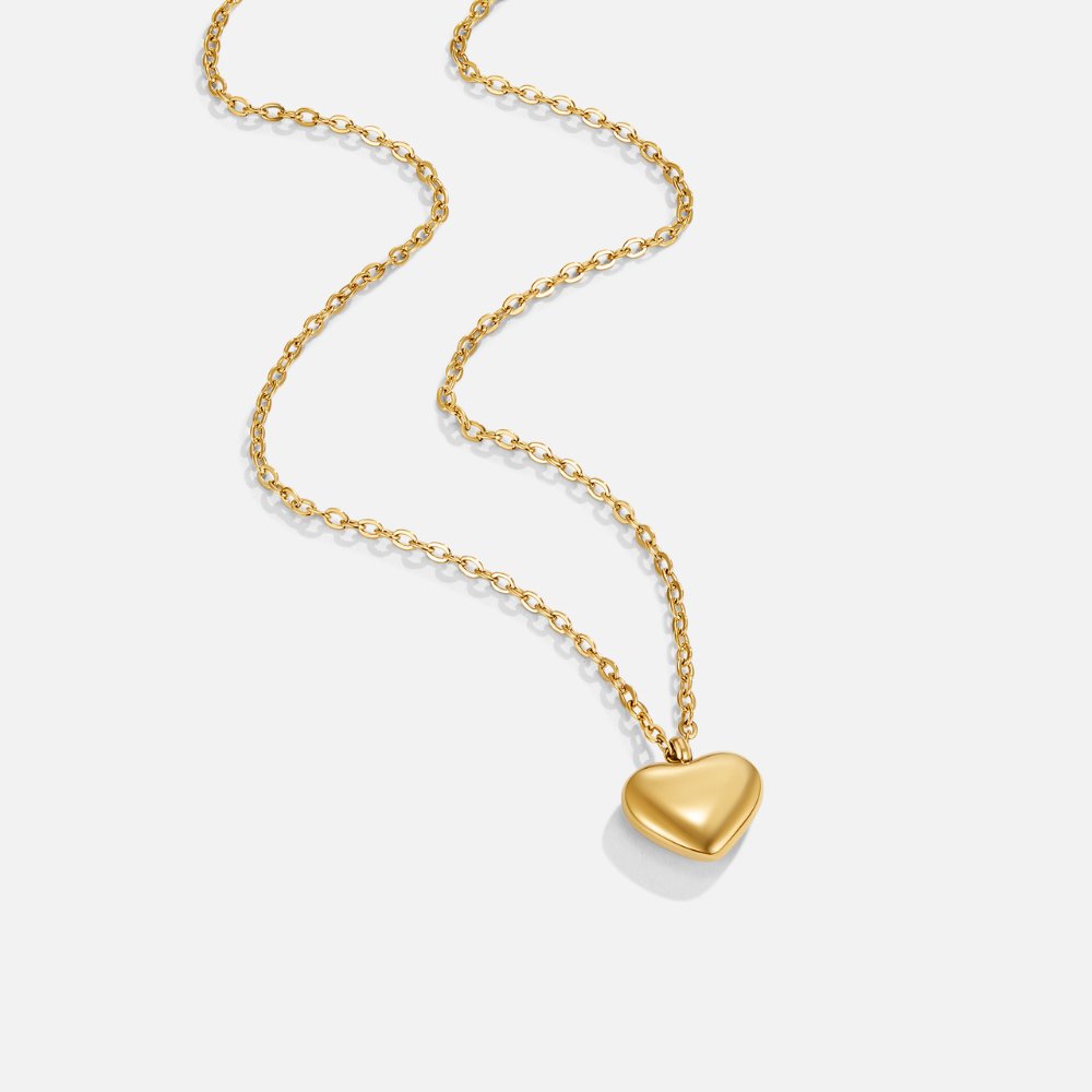 Gilded Puffy Heart Necklace – FIORENE