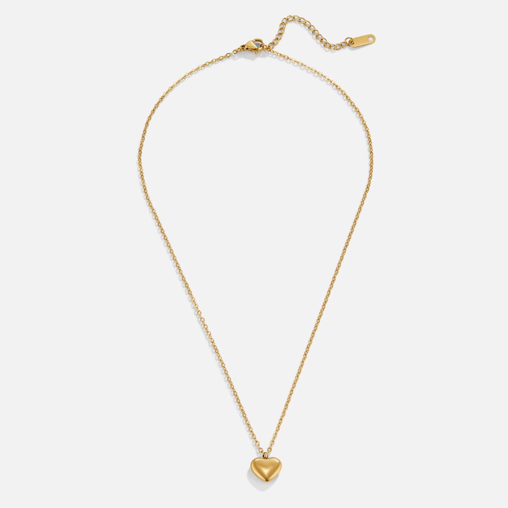 Gilded Puffy Heart Necklace – FIORENE
