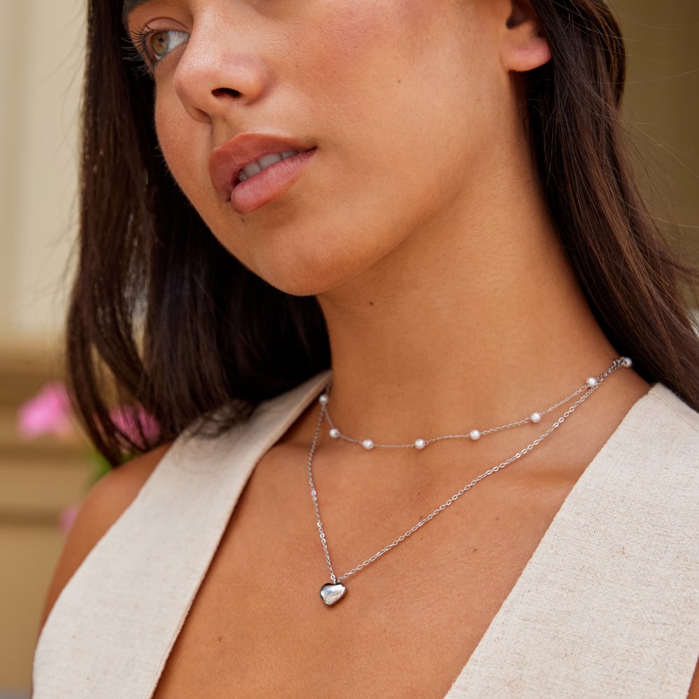 Silver Heart Necklace – FIORENE
