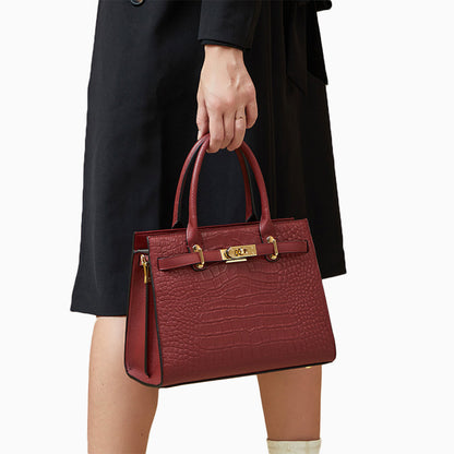 Bordeaux Croco Elegance Tote Bag – FIORENE