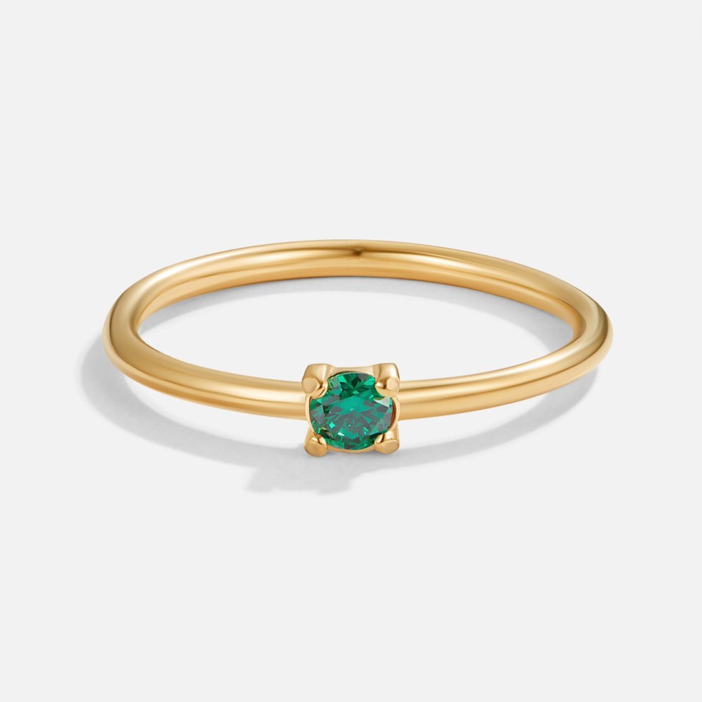 Emerald Solitaire Ring – FIORENE