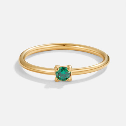 Emerald Solitaire Ring – FIORENE