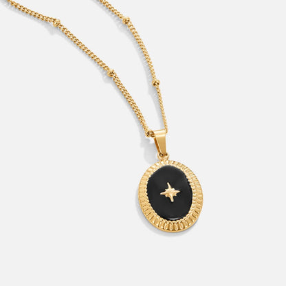 Onyx Star Medallion Necklace – FIORENE