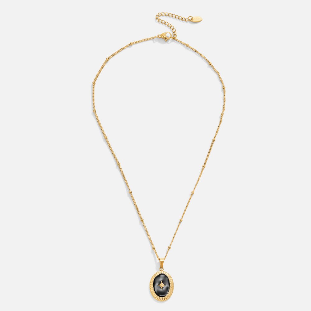 Onyx Star Medallion Necklace – FIORENE