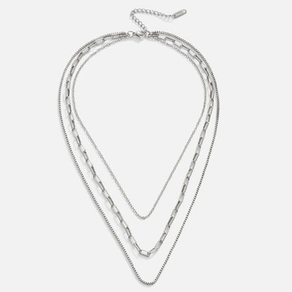 Luminous Multi-Link Silver Necklace – FIORENE