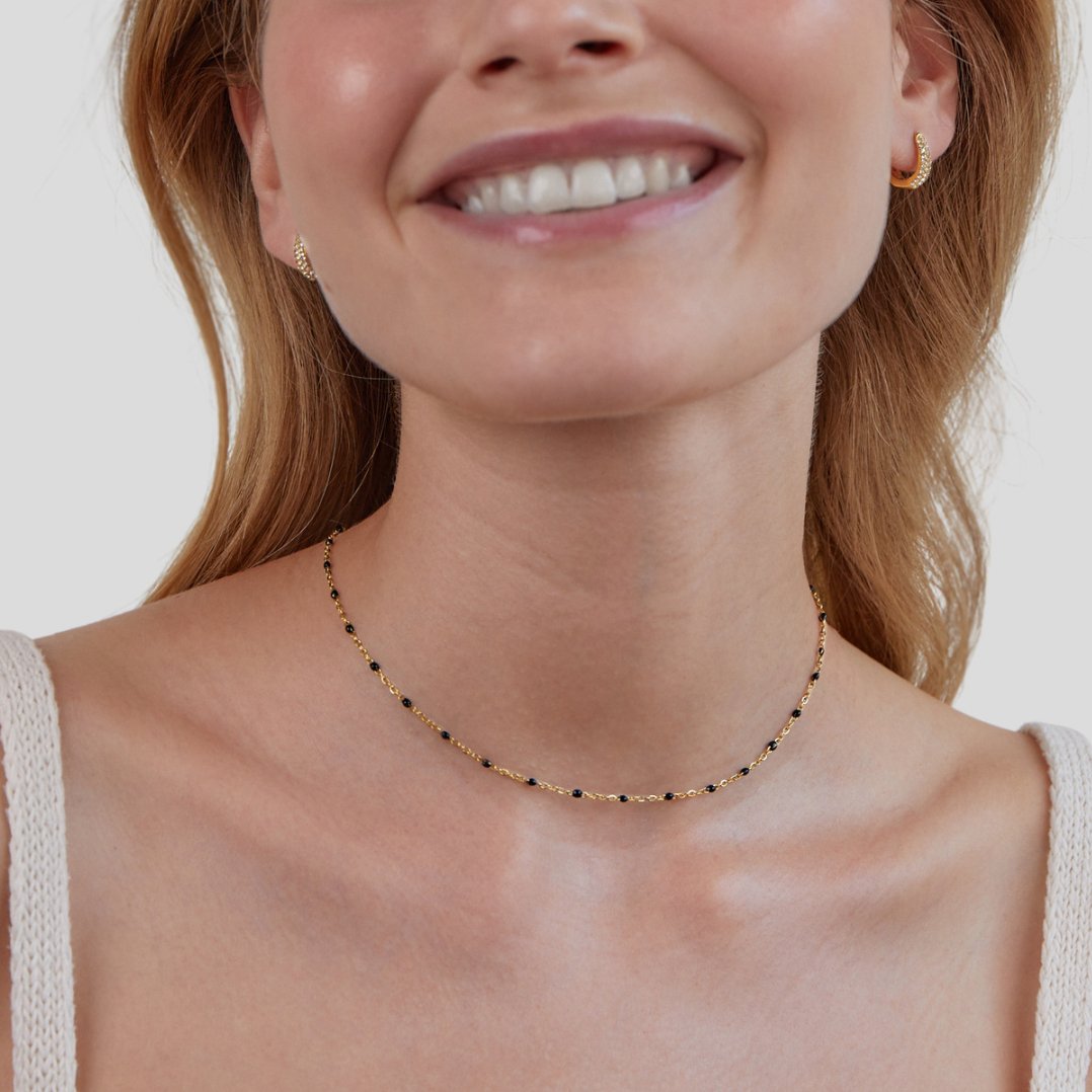 Golden Midnight Station Necklace – FIORENE