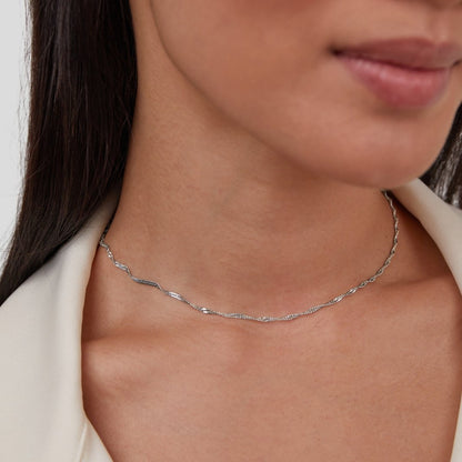 Luminous SilverSinuous Link Necklace – FIORENE
