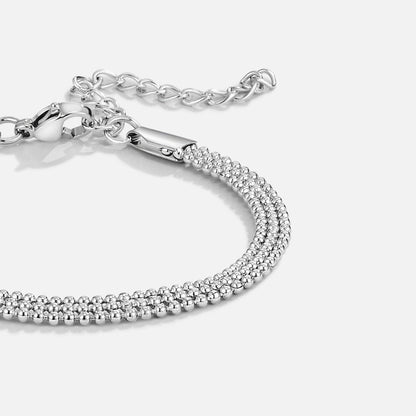 Silver Triple Bead Mesh Bracelet – FIORENE