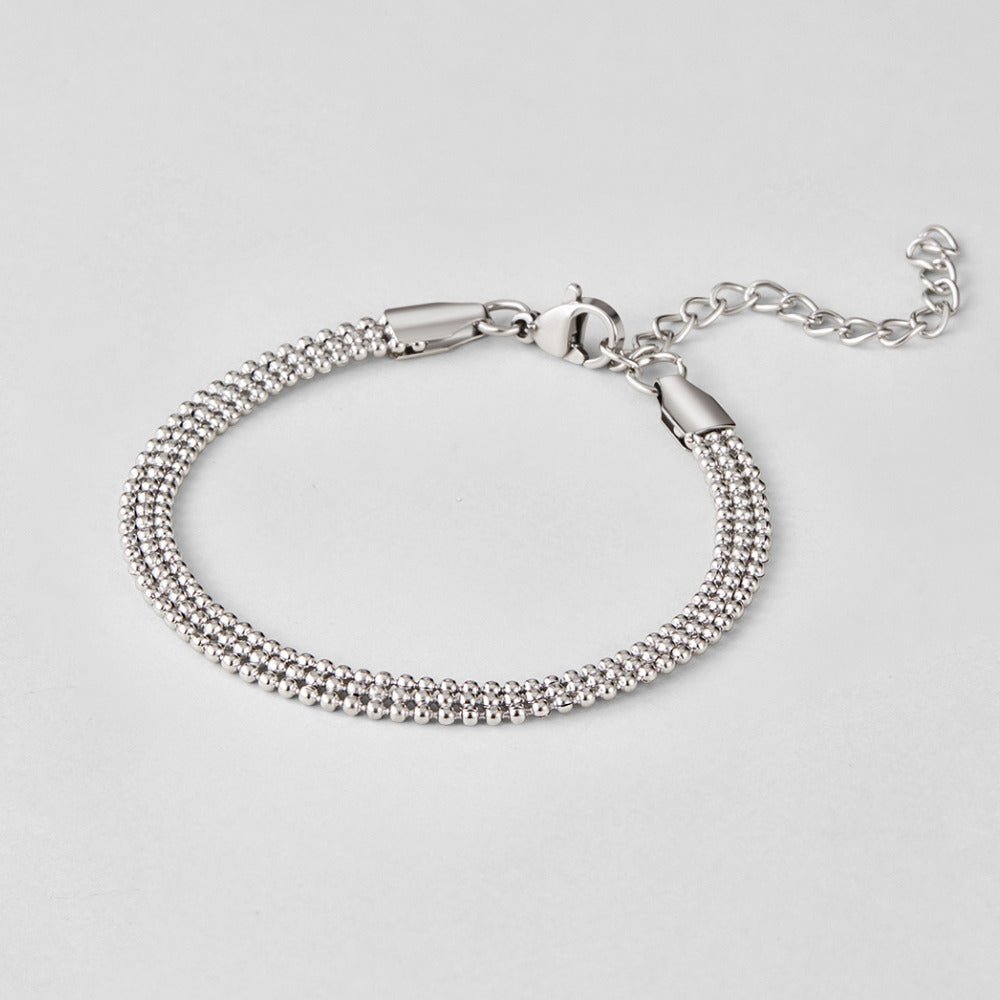 Silver Triple Bead Mesh Bracelet – FIORENE