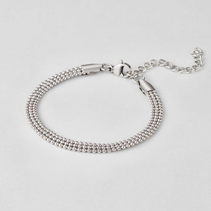 Silver Triple Bead Mesh Bracelet – FIORENE
