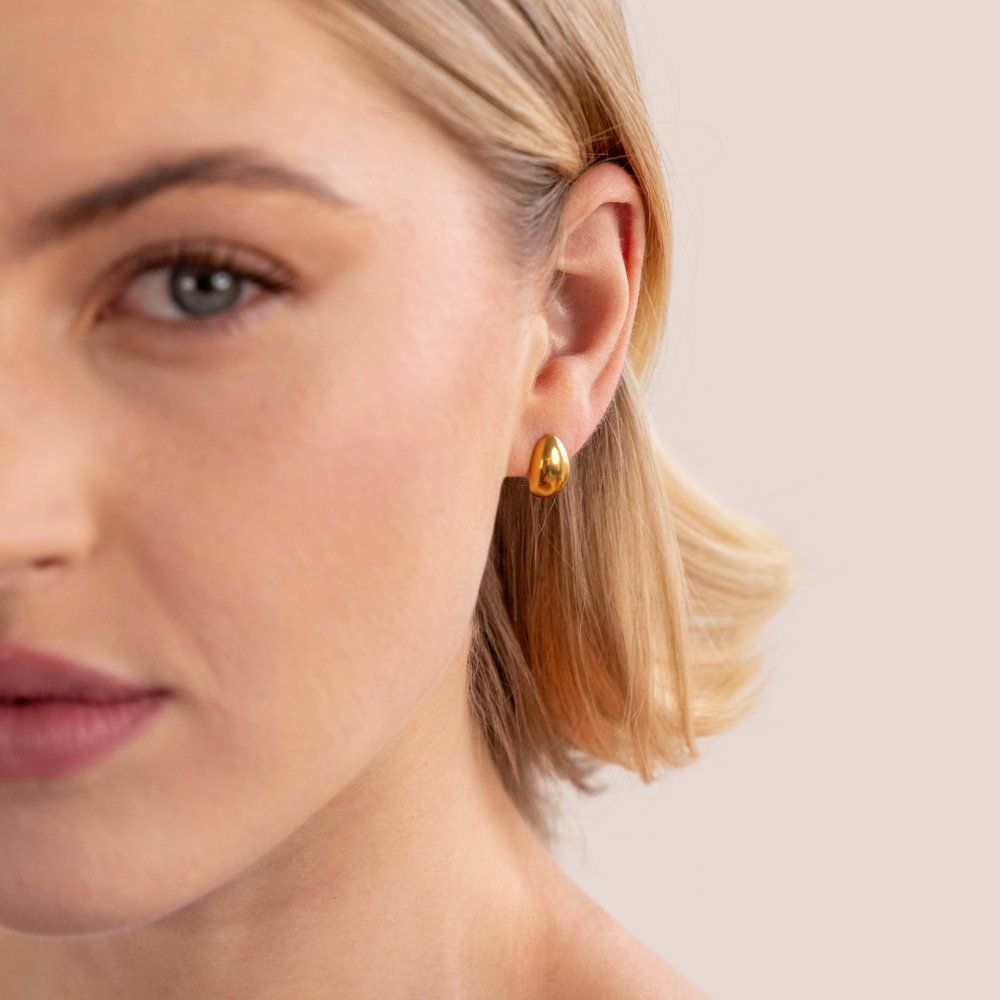 Golden Minimalist Teardrop Earrings – FIORENE