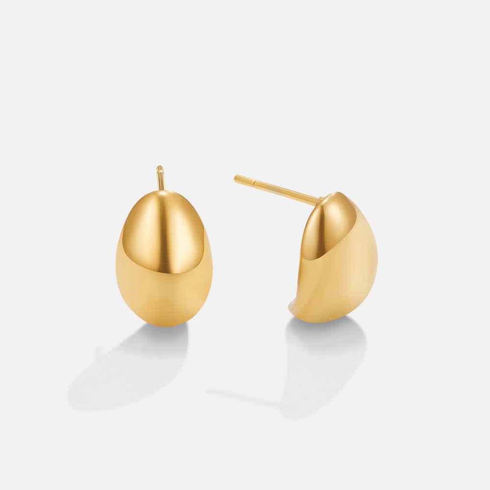 Golden Minimalist Teardrop Earrings – FIORENE
