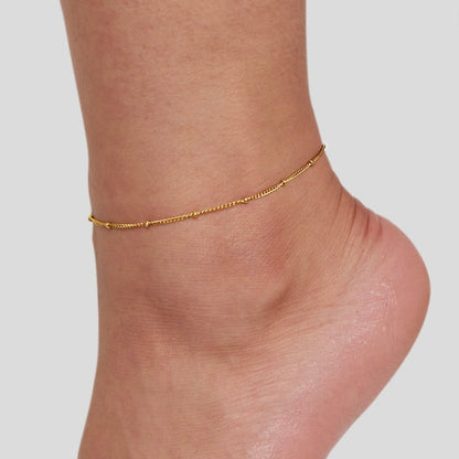 Golden Minimalist Satellite Anklet – FIORENE