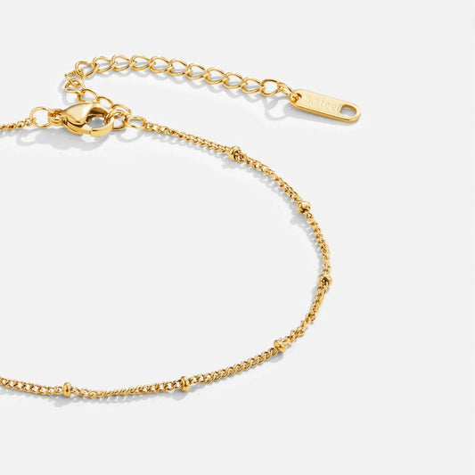 Golden Minimalist Satellite Anklet – FIORENE