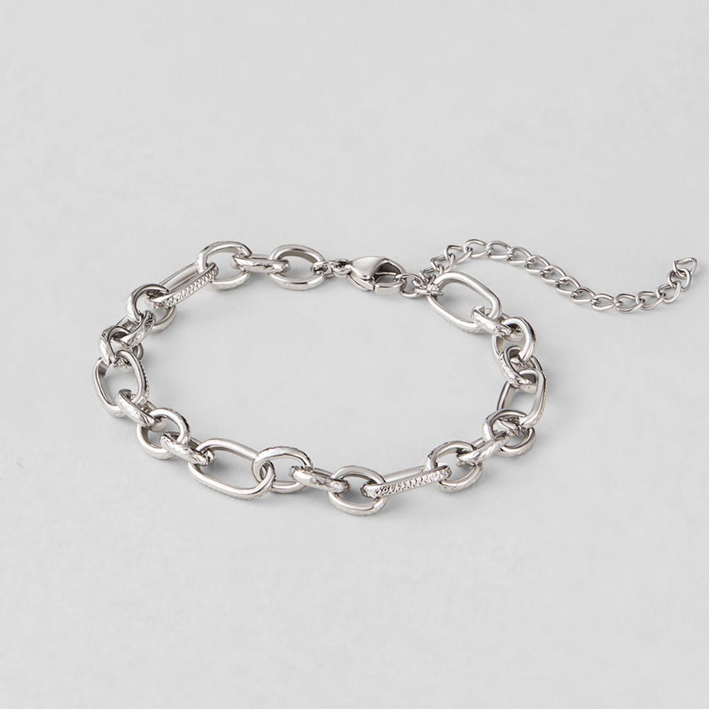 Silver Textural Link Bracelet – FIORENE