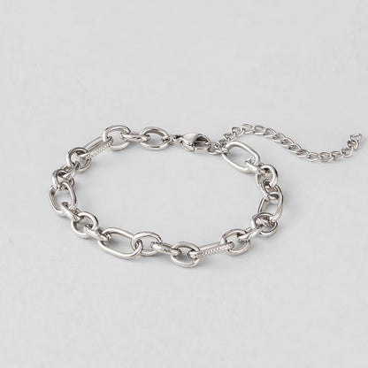 Silver Textural Link Bracelet – FIORENE