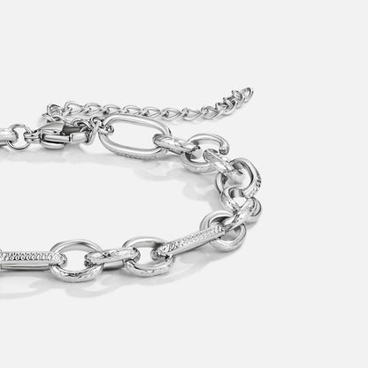 Silver Textural Link Bracelet – FIORENE