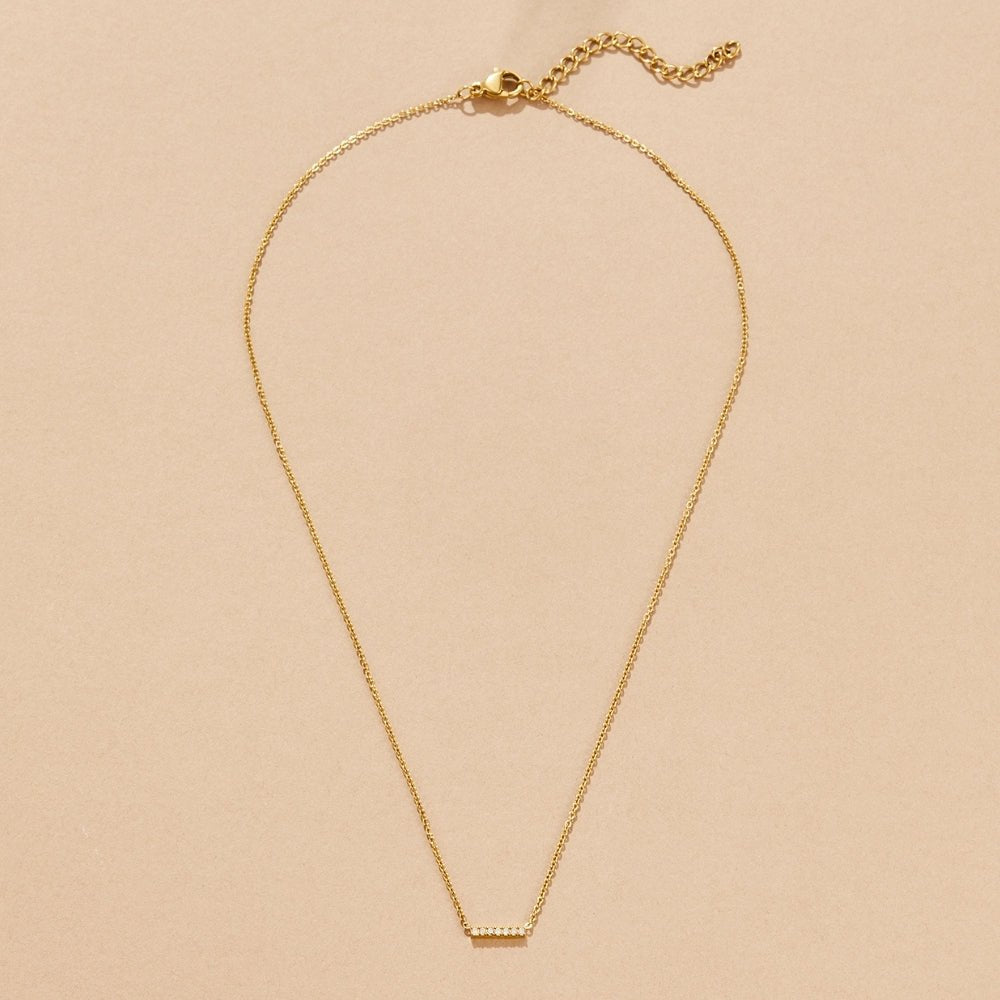 Pave Beam Necklace – FIORENE