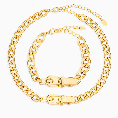 Golden Buckle Chain Set – FIORENE