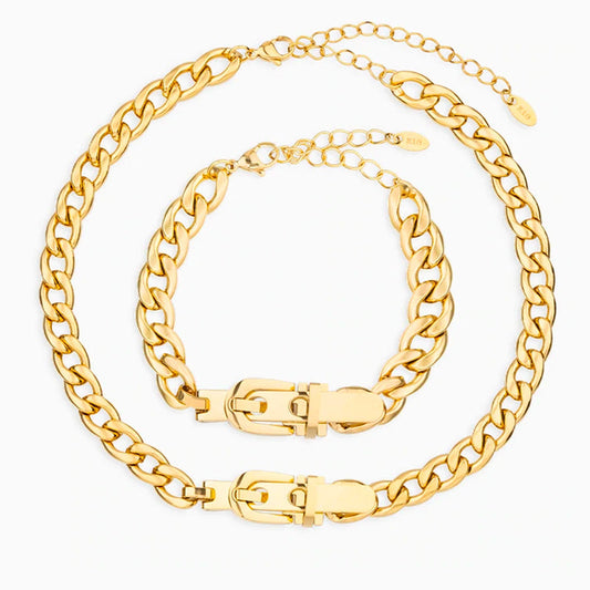 Golden Buckle Chain Set – FIORENE