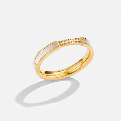 Luminous Golden Lustrous Inlay Eternity Ring – FIORENE