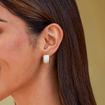 Radiant Marble Stud Earrings – FIORENE