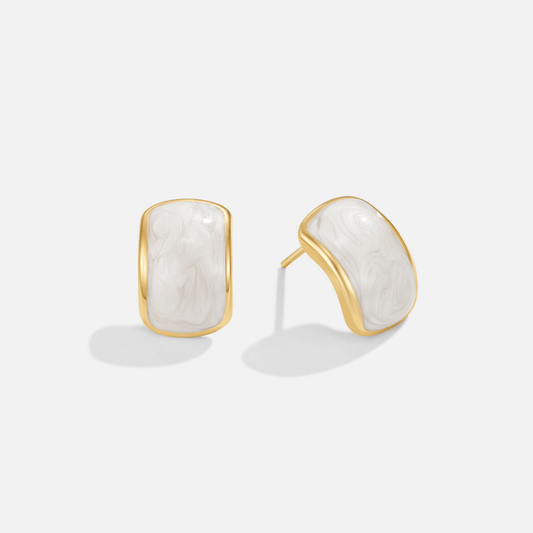 Radiant Marble Stud Earrings – FIORENE