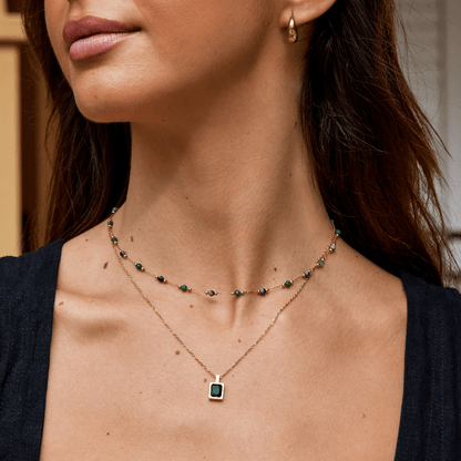 Emerald Radiant Vault Necklace – FIORENE