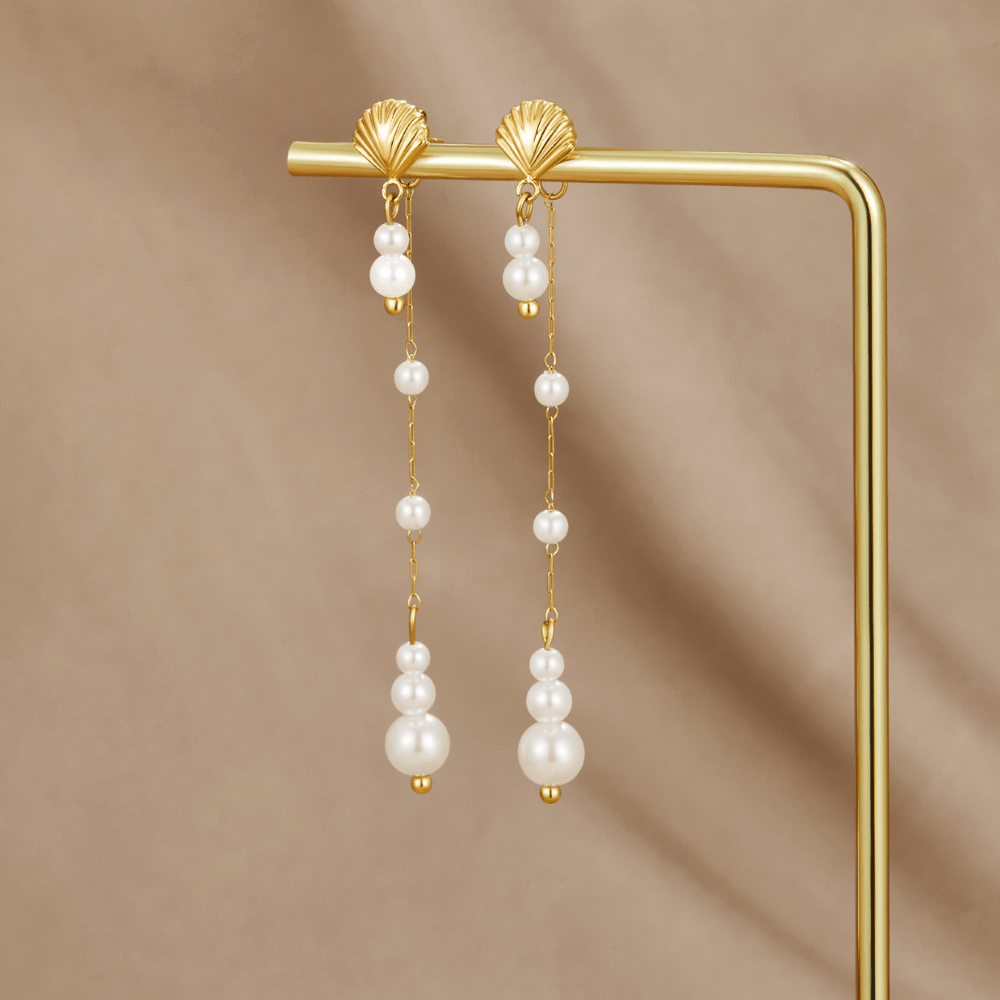 Gilded Shell Pearl Earring – FIORENE
