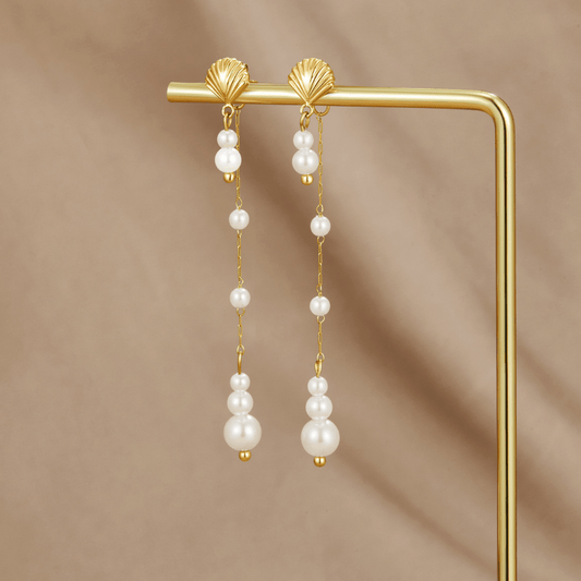 Gilded Shell Pearl Earring – FIORENE
