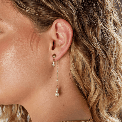 Gilded Shell Pearl Earring – FIORENE