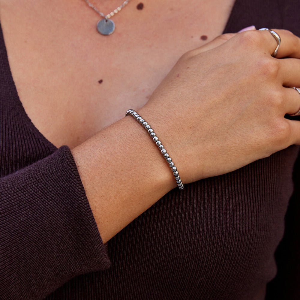 Silver Sphere Slider Bracelet – FIORENE