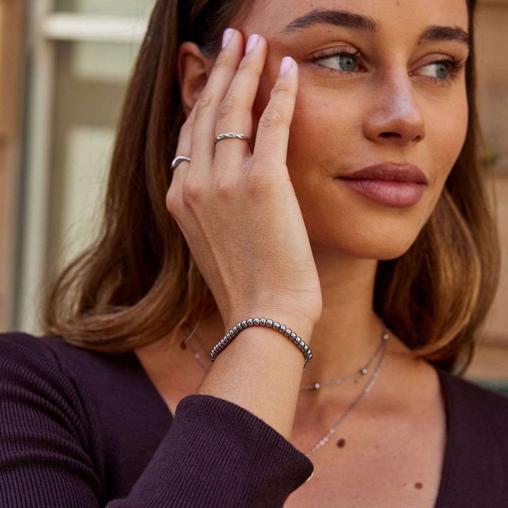 Silver Sphere Slider Bracelet – FIORENE