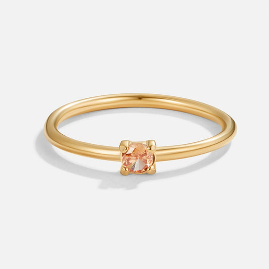 Rose Golden Solitaire Ring – FIORENE
